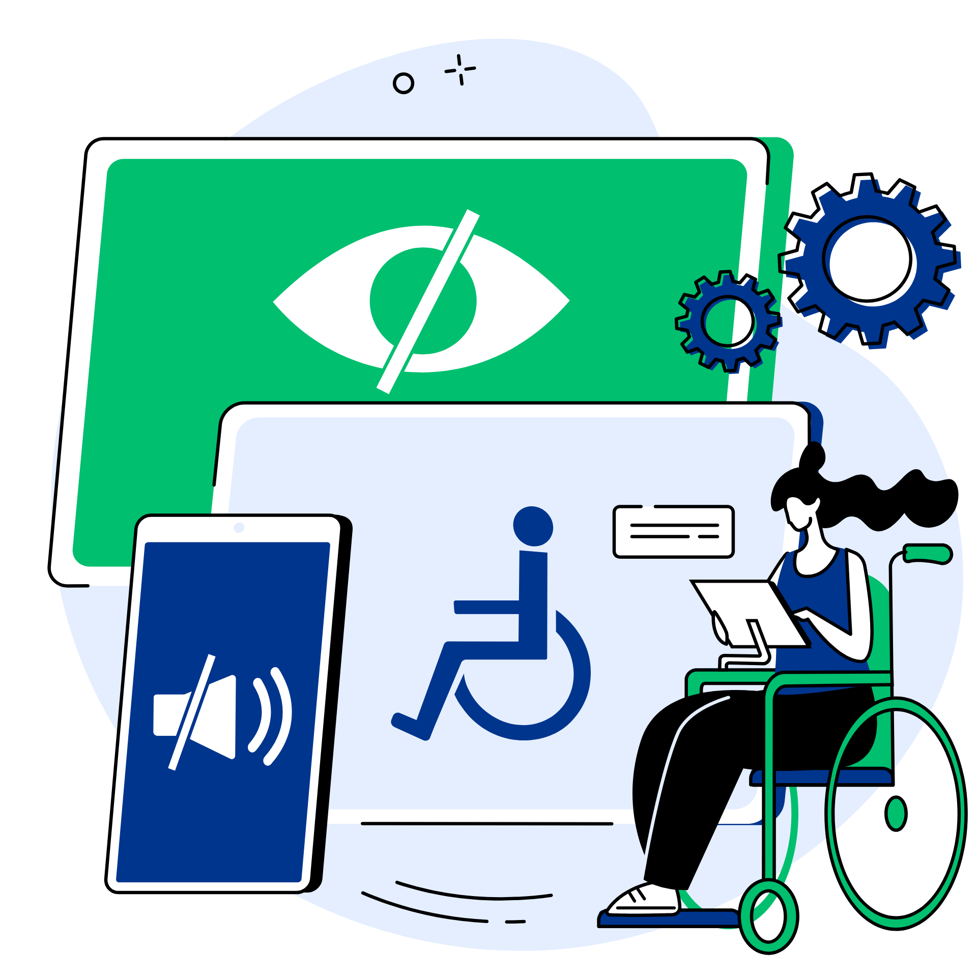 illustrazione astratta che raffigura l'accessibilità web